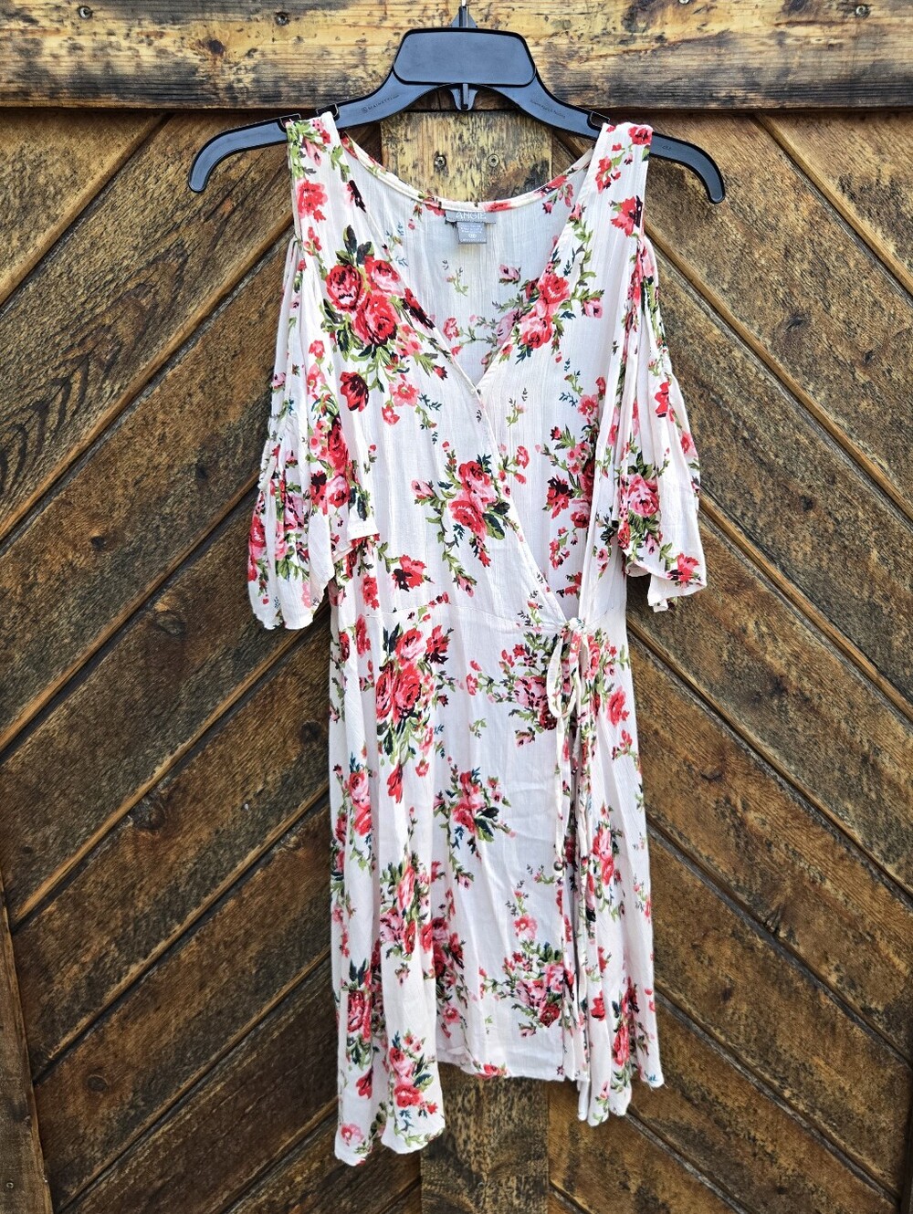 Angie Cold Shoulder Floral Wrap Dress